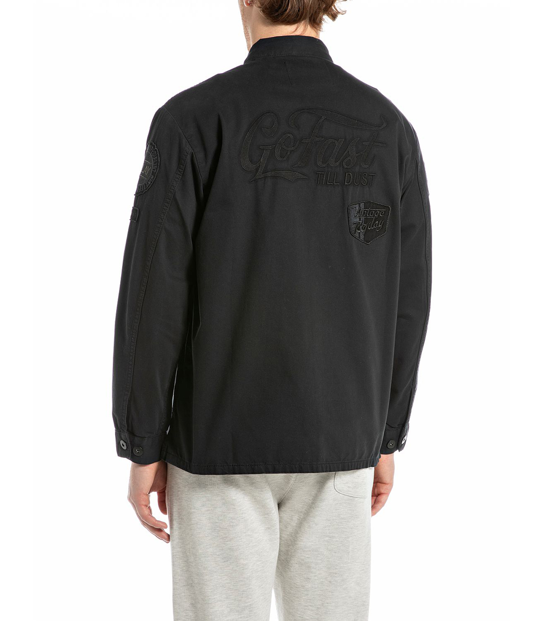 パッチ付きレギュラーフィットARMYジャケット 詳細画像 ブラック 2